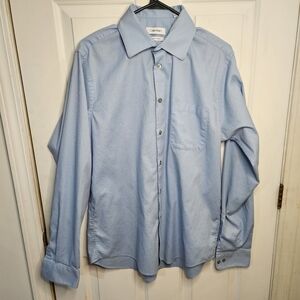 Calvin Klein Men's Light Blue Long-sleeve Button-down Dress Shirt Size Large L